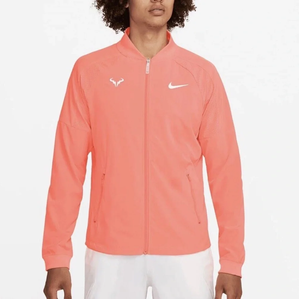 Nike Rafa Nadal Tennis Dri-Fit Tennis Jacket Orange Blast DV2885-854 Men Size L